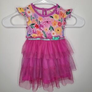 MATILDA JANE Floral Dress Toddler 12-18 M Cotton Blend Tiered Toile Skirt